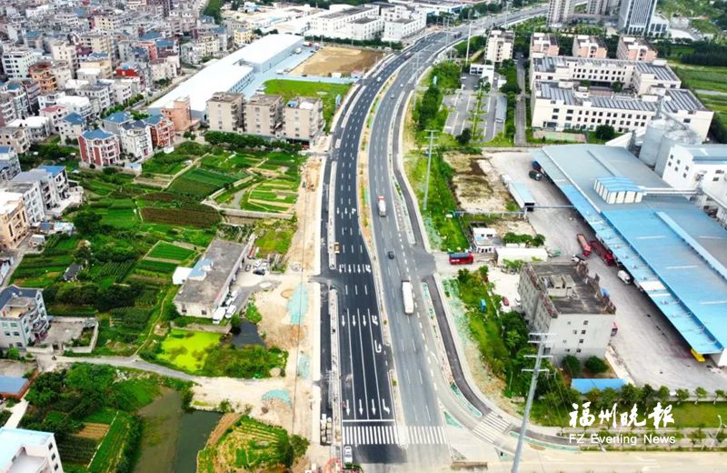 福清市东部门户通道海城路改造工程示范段通车